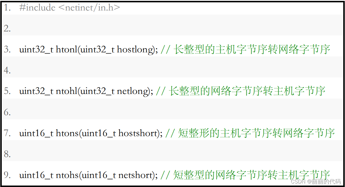 网络字节主机字节转换