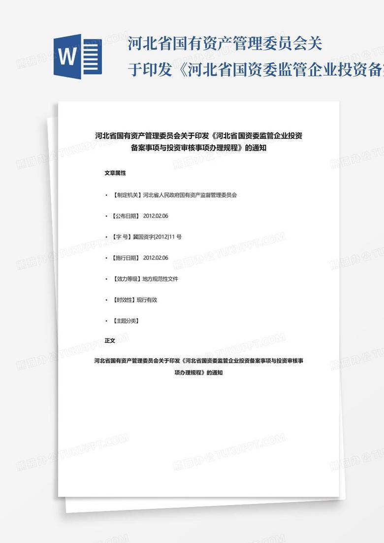 河北省项目备案信息格式文本